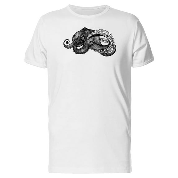 Hand Drawing Of An Octopus T-Shirt Men -Image by Shutterstock, Male 3X-Large