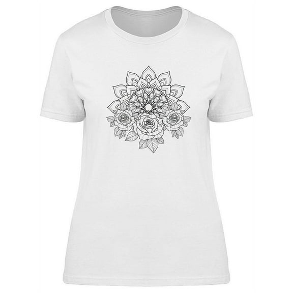 Hand Drawing Roses T-Shirt Women -Image by Shutterstock, Female Medium