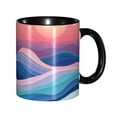 thumbnail image 1 of Hand Drawing Wave Sea Coffee Mug Fun Custom Ceramic Mugs 11oz Black, 1 of 5