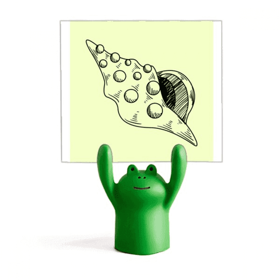 Hand Drawing Whelk Conch Shell Memo Holder Cartoon Animal Frog Stand Decoration