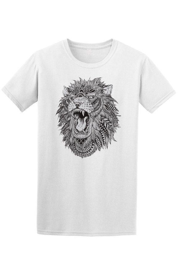Hand Drawn Abstract Lion Tee Men's -Image by Shutterstock