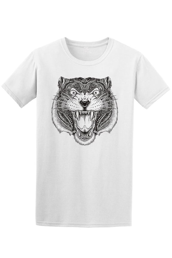 Hand Drawn Abstract Tiger Tee Men's -Image by Shutterstock