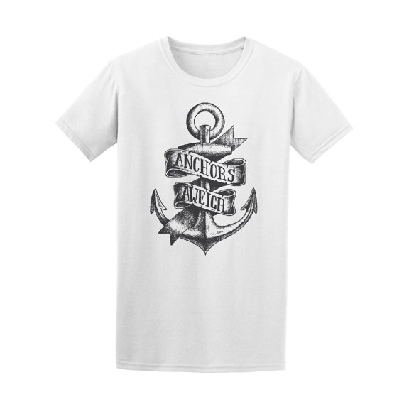 Hand Drawn Anchor With Ribbon T-Shirt Men -Image by Shutterstock, Male Medium