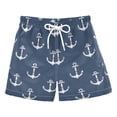 thumbnail image 1 of Hand Drawn Anchors Pattern Swim Trunks Quick Dry Beach Pool Board Shorts Lightweight Stylish Print Sizes 2T to XL, 1 of 8