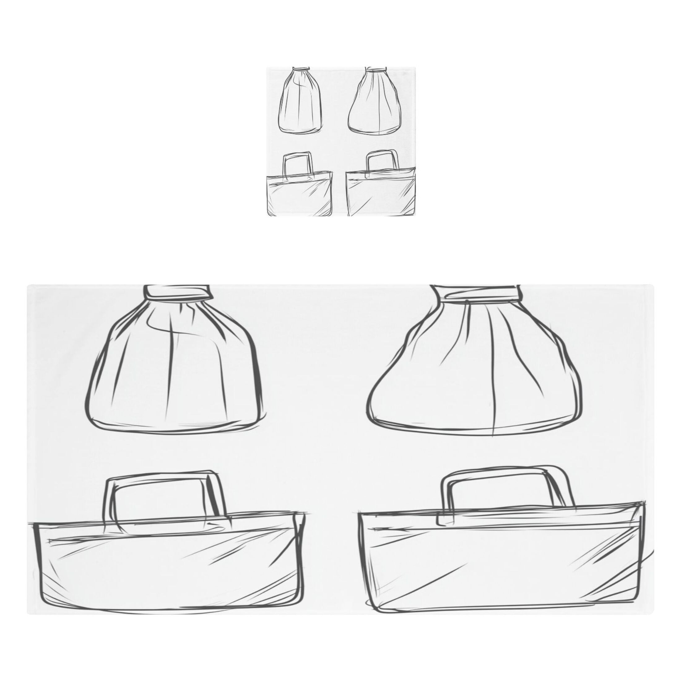Hand Drawn Bag 2 Piece Cotton Bath and Face Towel Set Soft and Absorbent, for Beach Pool Bathroom