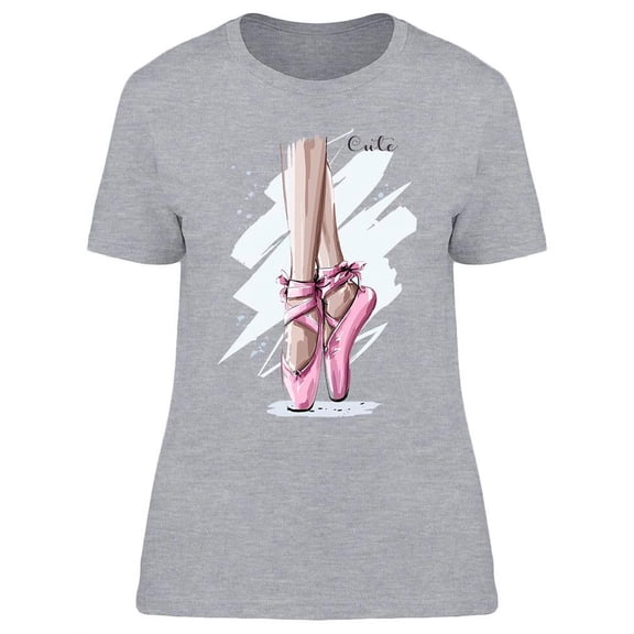 Hand Drawn Ballet Dancer Legs T-Shirt Women -Image by Shutterstock, Female XX-Large
