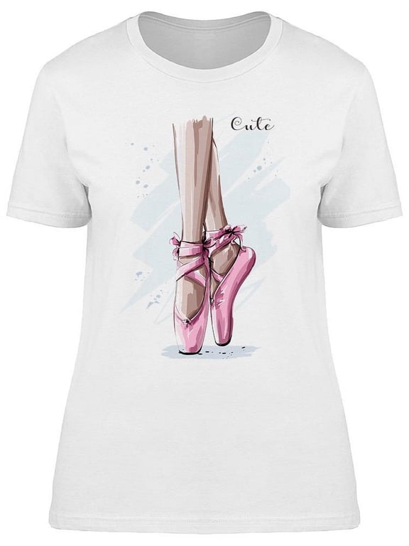 Hand Drawn Ballet Dancer Legs T-Shirt Women -Image by Shutterstock, Female x-Large