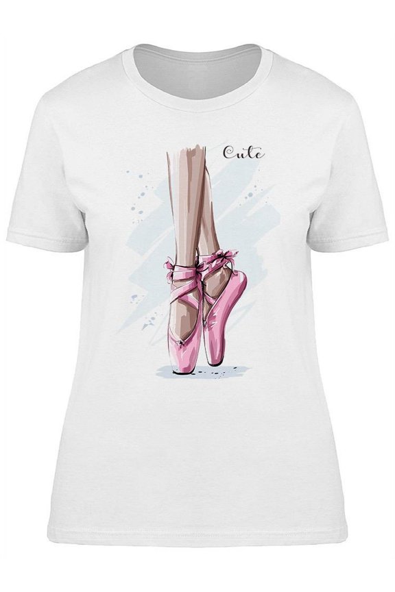 Hand Drawn Ballet Dancer Legs T-Shirt Women -Image by Shutterstock, Female x-Large