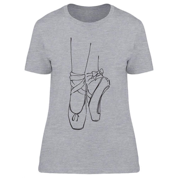 Hand Drawn Ballet Shoes T-Shirt Women -Image by Shutterstock, Female Medium