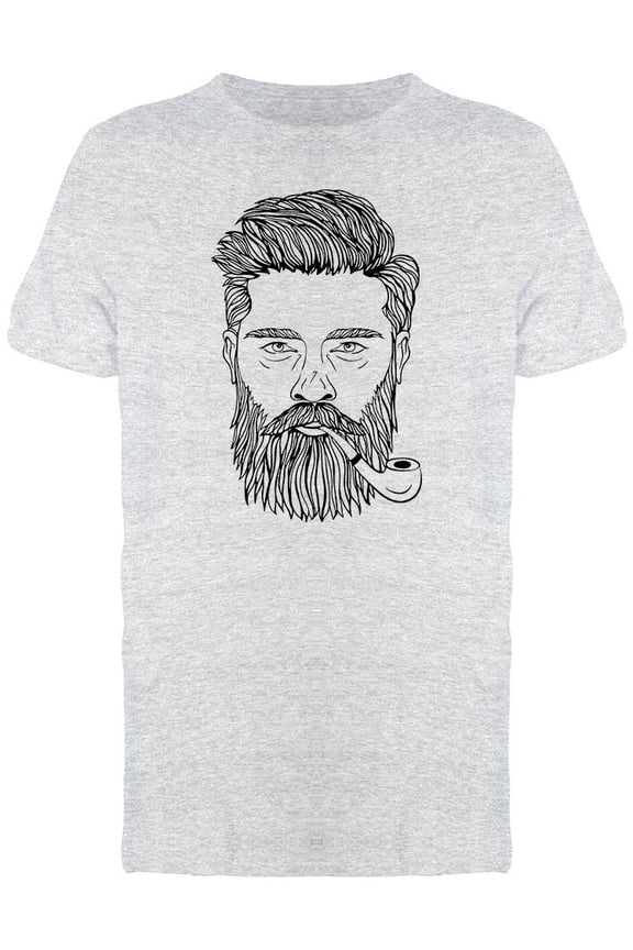 Hand Drawn Bearded Man Design T-Shirt Men -Image by Shutterstock, Male Large
