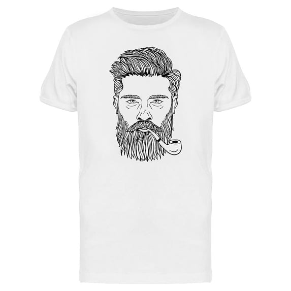 Hand Drawn Bearded Man Design T-Shirt Men -Image by Shutterstock, Male Large