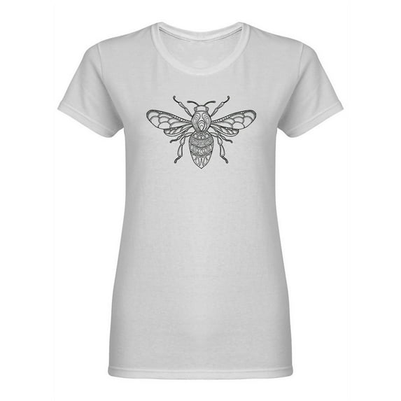Hand Drawn Bee Design Shaped T-Shirt Women -Image by Shutterstock, Female x-Large