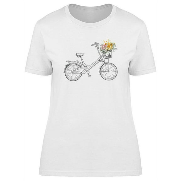 Hand Drawn Bicycle Sketch T-Shirt Women -Image by Shutterstock, Female Small