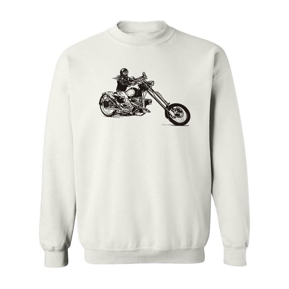 Hand-Drawn Biker Design Sweatshirt Men -Image by Shutterstock, Male XX-Large