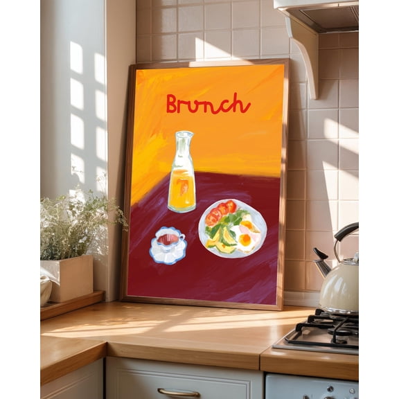 Hand Drawn Brunch Kitchen Wall Art Poster Unframed Paper Print