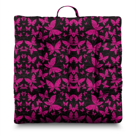 Hand-Drawn Butterfly & Constellation Floor Cushion Skin-Friendly Fabric Meditation Pillow for Adults