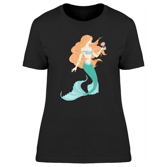 Hand Drawn Cartoon Mermaid T-Shirt Women -Image by Shutterstock, Female x-Large