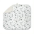 thumbnail image 1 of Hand-Drawn Cat Graphic Drying Mat Foldable Compact Kitchen Mat for Sink, 1 of 5