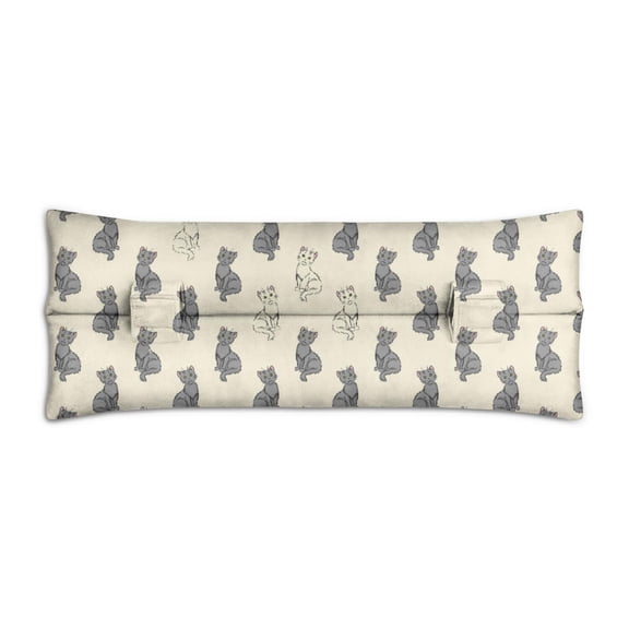 Hand-Drawn Cat Graphic Seatbelt Pillow - Mastectomy Post-Surgery Comfort Cushion - Heart Surgery Recovery Pad with Geometric Cat Pattern