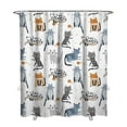 thumbnail image 1 of Hand-Drawn Cat Shower Curtain - Adorable Cat-Themed Print, Waterproof & Quick-Dry, 72x84 Inch, Machine Washable, 1 of 4