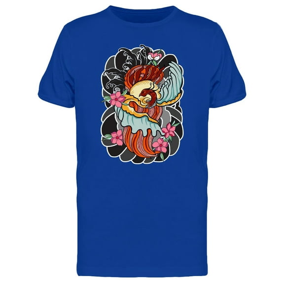 Hand Drawn Chinese Peacock T-Shirt Men -Image by Shutterstock, Male x-Large