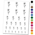 thumbnail image 1 of Hand Drawn Cosmos Flower Water Resistant Temporary Tattoo Set Fake Body Art Collection - Dark Green, 1 of 6