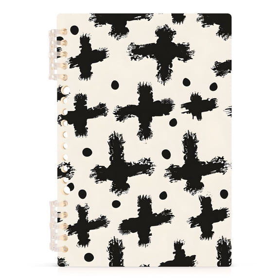 Hand Drawn Cross Strokes Spiral Journal Notebook College Ruled Notebook 8.3" x 5.7" A5 Lined Thick Paper Page