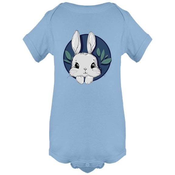 Hand Drawn Cute Bunny Face Bodysuit Infant -Image by Shutterstock,  Newborn