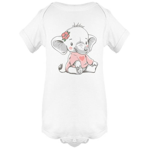 Hand Drawn Cute Elephant Bodysuit Infant -Image by Shutterstock, 6 Months
