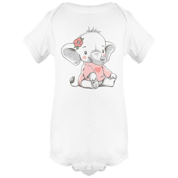Hand Drawn Cute Elephant Bodysuit Infant -Image by Shutterstock, Newborn
