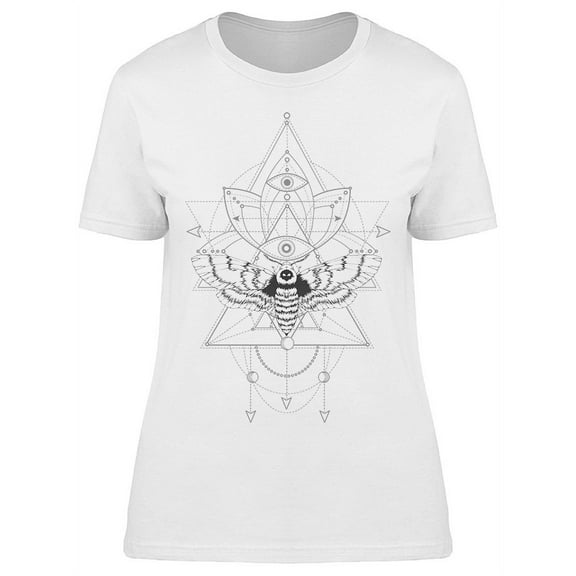 Hand Drawn Dead Head Moth T-Shirt Women -Image by Shutterstock, Female Large