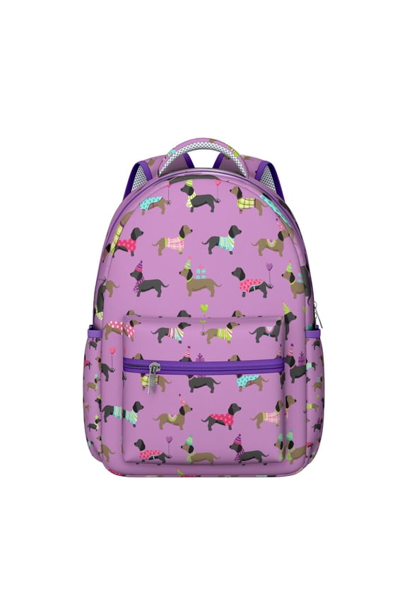 Hand-Drawn Dog Graphic Bookbag - Ergonomic Comfort for Commuters