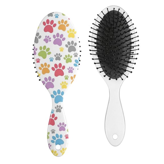 Hand-Drawn Dog Graphic Paddle Brush - Ideal for Women & Girls with Long Hair