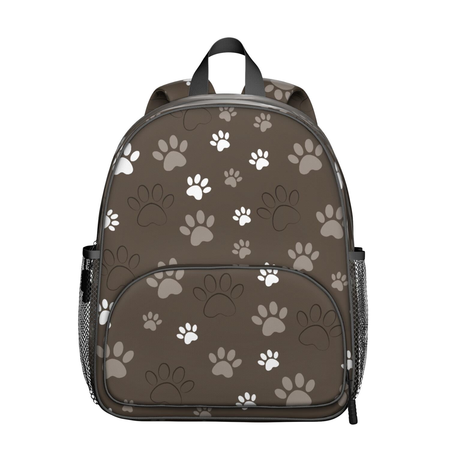Hand-Drawn Dog Graphic Student Backpack – Cute Puppy Paw Print with ...