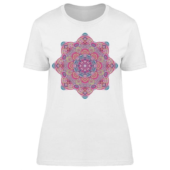 Hand Drawn Doodle Mandala T-Shirt Women -Image by Shutterstock, Female Large