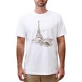 thumbnail image 1 of Hand Drawn Eiffel Paris Printed Cotton Round neck Men T-shirt MTS_00 3XL, 1 of 1