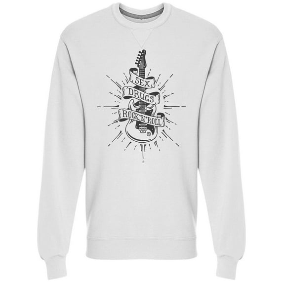 Hand Drawn Electric Guitar Sweatshirt Men -Image by Shutterstock, Male Large