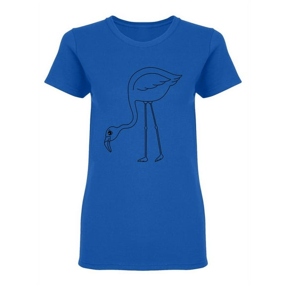 Hand Drawn Flamingo Silhouette Shaped T-Shirt Women -Image by Shutterstock, Female Small
