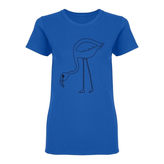 Hand Drawn Flamingo Silhouette Shaped T-Shirt Women -Image by Shutterstock, Female Small