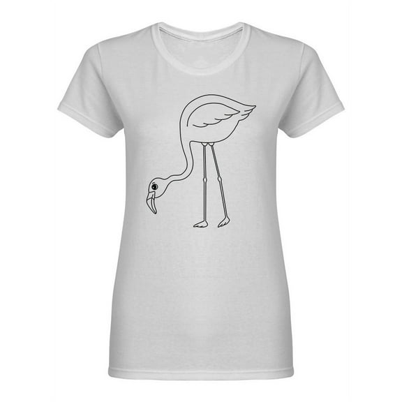 Hand Drawn Flamingo Silhouette Shaped T-Shirt Women -Image by Shutterstock, Female x-Large