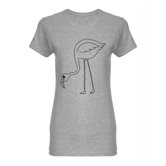 Hand Drawn Flamingo Silhouette Shaped Tee Women's -Image by Shutterstock