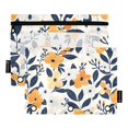 thumbnail image 1 of Hand Drawn Floral Flower 2 Pack Pencil Pouch for 3 Ring Binder Smooth Zipper Folders with Pockets Clear Window Pencil Case, 1 of 6