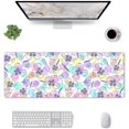 thumbnail image 1 of Hand Drawn Flowers Multicolour -Mouse Pad, Big Desk Mat, Extended Gaming Mouse Pad, Mouse Mat with Non-Slip Rubber Base ＆ Stitched, 31.5 X 11.8 in Large Desk Pad for Keyboard, Mouse, Home and Office, 1 of 5