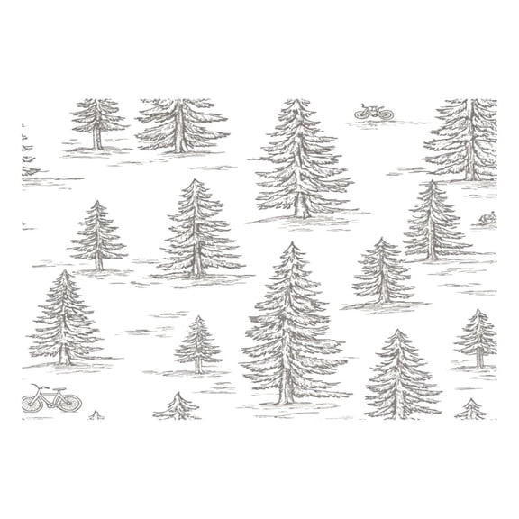 Hand Drawn Forest 12x18in Heat-Resistant Non-Slip Place Mat, Durable and Wrinkle-Resistant
