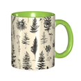 thumbnail image 1 of Hand Drawn Forest Coffee Mug Fun Custom Ceramic Mugs 11oz Green, 1 of 5