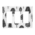 thumbnail image 1 of Hand Drawn Forest Switch Cover Decorative Wall Plate 3-Gang Screwless Standard Size, 1 of 5