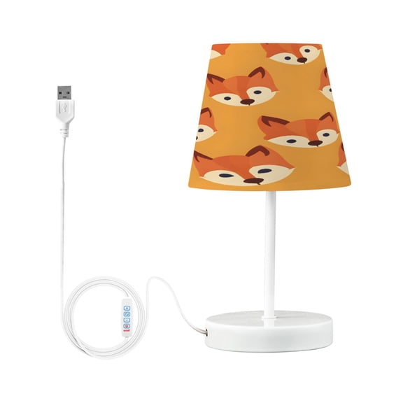 Hand Drawn Fox Face Desk Lamp LED Table Nightstand Lamps with 3 Color Temperatures for Home Bedroom Living Room Decor 8x12