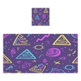 thumbnail image 1 of Hand Drawn Geometric Pattern 2 Piece Cotton Bath and Face Towel Set Soft and Absorbent, for Beach Pool Bathroom, 1 of 7