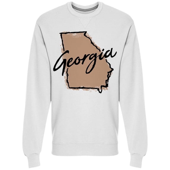 Hand Drawn Georgia State Sweatshirt Men -Image by Shutterstock, Male Medium