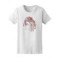 thumbnail image 1 of Hand Drawn Girl Portrait Flowers T-Shirt Men -Image by Shutterstock, Female XX-Large, 1 of 2